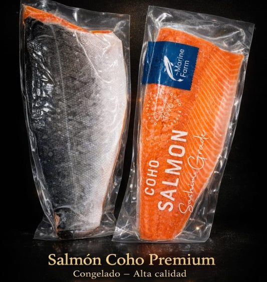 Salmón Filete Coho Premium con Piel 2-3 Libras (0,9 - 1 Kg.)